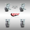 Service Caster 5 Inch Stainless Steel Thermoplastic Caster Set with 2 Brake/Swivel Lock 2 Rigid SCC-SS30S520-TPRRD-TLB-BSL-2-R-2